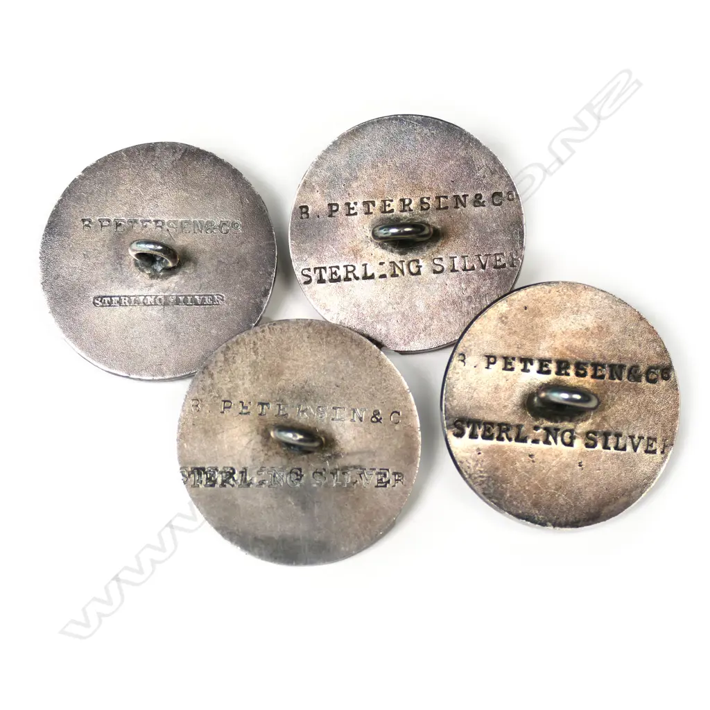 Four silver Peterson & Co. golf buttons, Image 1++